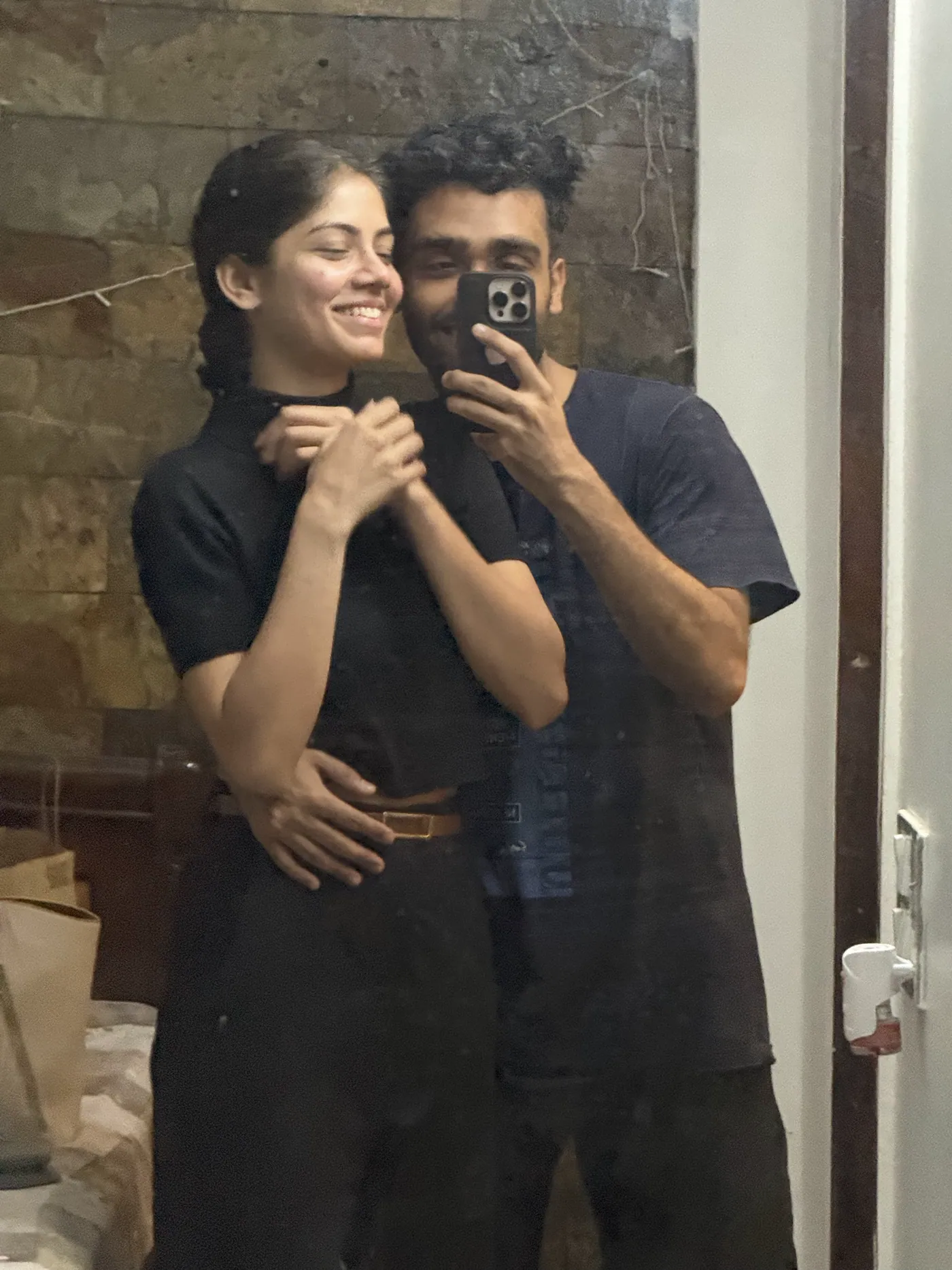 The two of us in a mirror